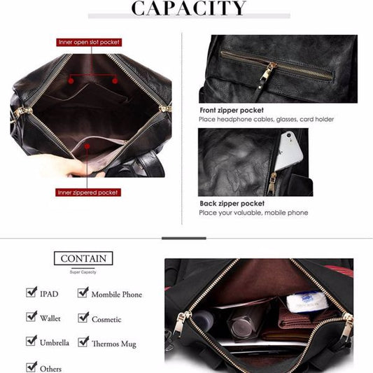 PU Leather Backpack - No Delivery On Weekends