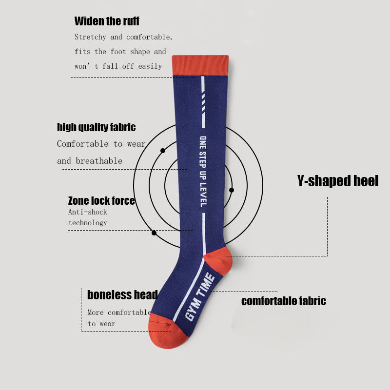 5 Pairs Womens Pressure Running Skipping Rope Fitness Sports Socks  Mid-length Tube High Barrel Calf Muscle Energy