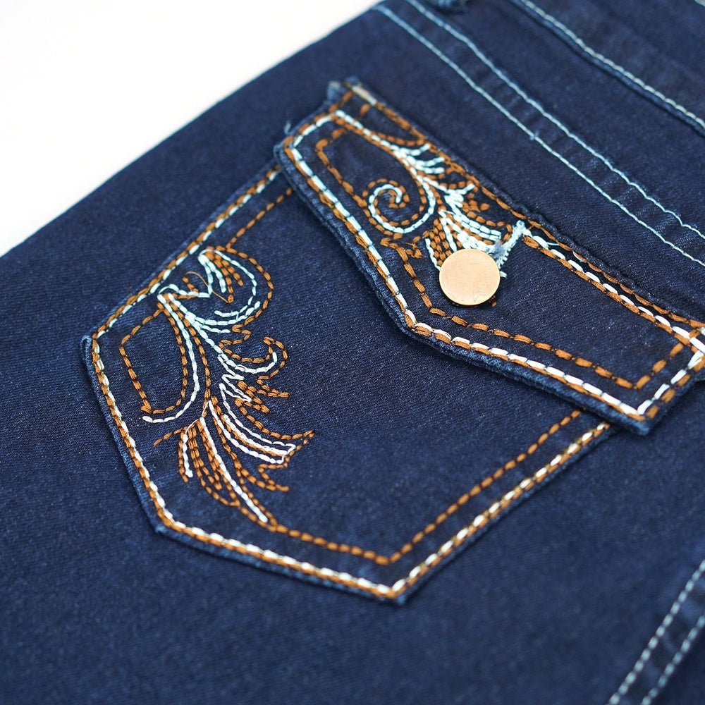 Sculpt Your Curves With Our Butt-Lifting Bootcut Jeans Our Mid-Rise Bootcut Features Intricate Statement Embroidery Down The Leg And On The Pockets. Perfect Vaquera Vibe