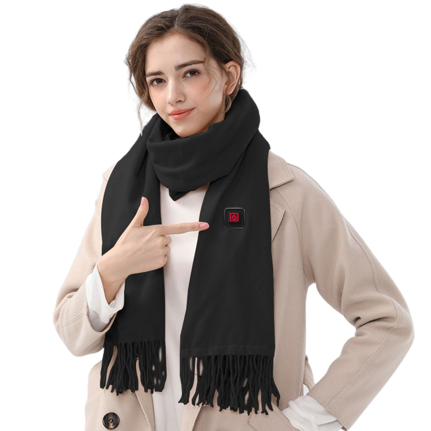 1Pc Electric Heated Winter Scarf USB Heating Neck Wrap Unisex Heated Neck Shawl Soft Warm Scarves 3 Heating Modes For Outdoor Cycling Skiing Skating