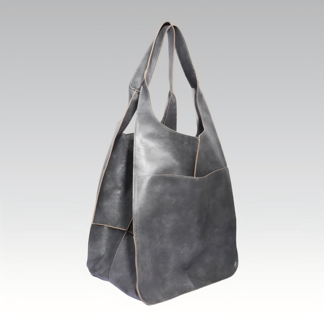 Retro PU Soft Pitot Bag - Large Capacity Single Shoulder Portable Simple Tote Women's Bag
