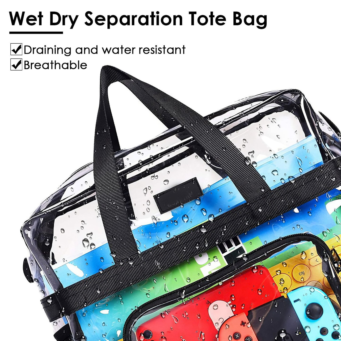 1Pc Clear Crossbody Bag Stadium Approved Clear Transparent Shoulder Bag See Through Zip Pouch Tote Bag Handbag With 11LBS Load