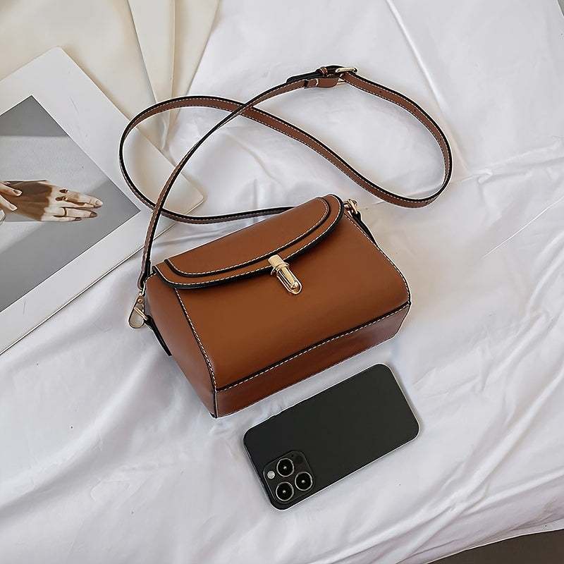 PU Women's Shoulder Bag, Large Capacity, Comfortable And Versatile, Small Square Bag, Commuting Fashion, Simple Crossbody Bag