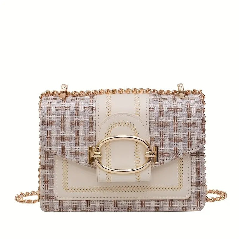 PU Crossbody Bag, Small Fragrance Style, Women's Shoulder Bag, Sense Of Luxury, Emotional Chain Small Bag