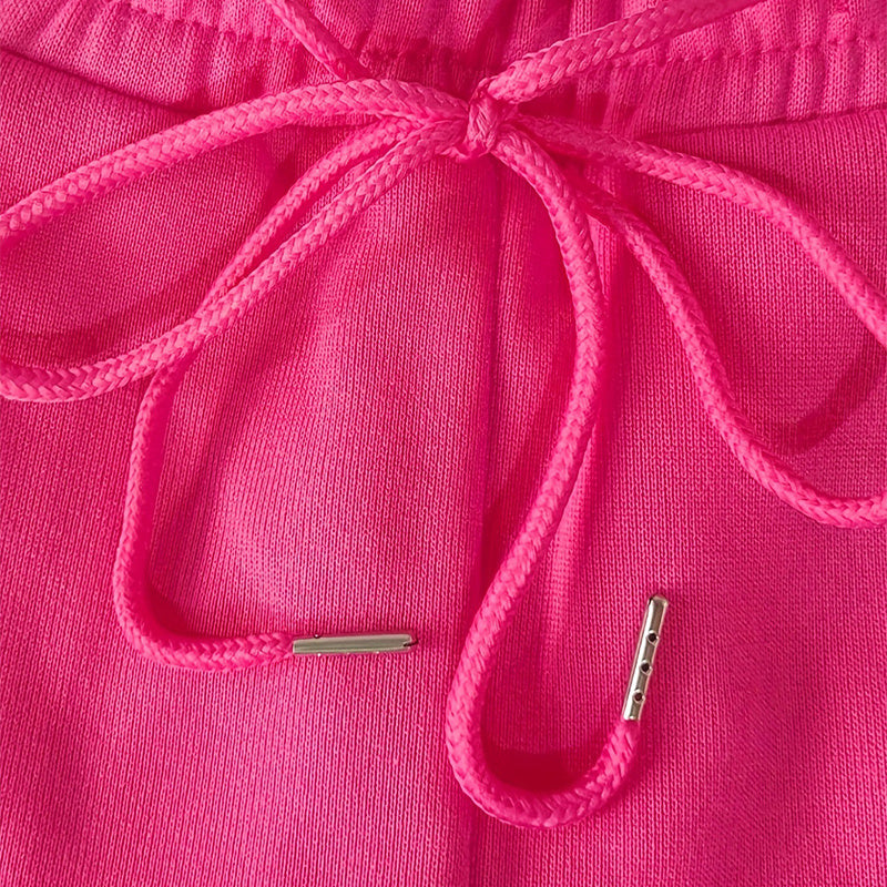 Women's Solid Color Straight Leg Pants - Stretchy Drawstring Waist With Dual Pockets Casual Trousers For Spring&Fall