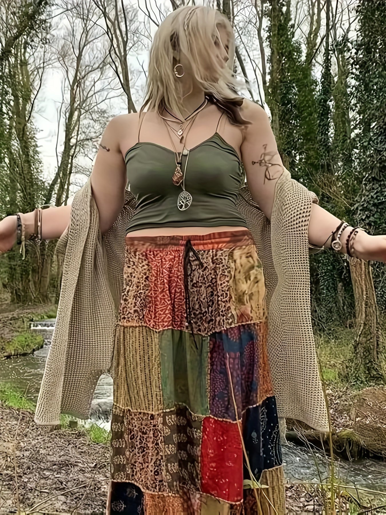 Plus Size Plaid Print Drawstring Skirt - Soft, Stretchy, And Comfortable Elastic Waist Skirt For Spring & Summer - Women's Casual Clothing For Curvy Figures, Easy To Wear And Style